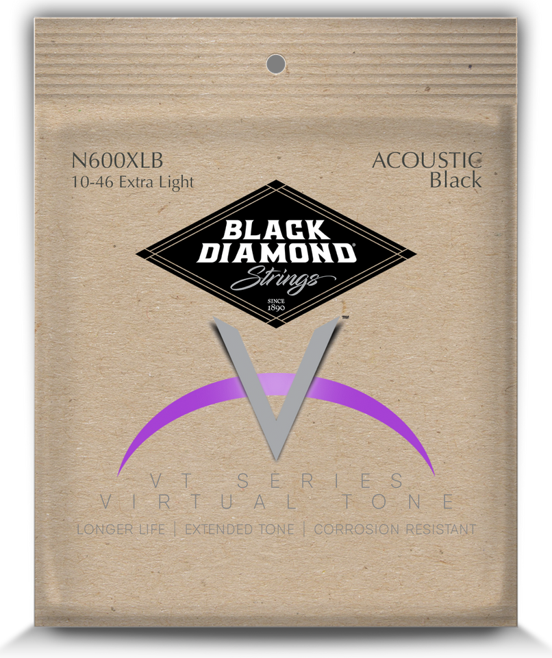 Black Coated Acoustic Guitar Phosphor Bronze 92/8 by Black