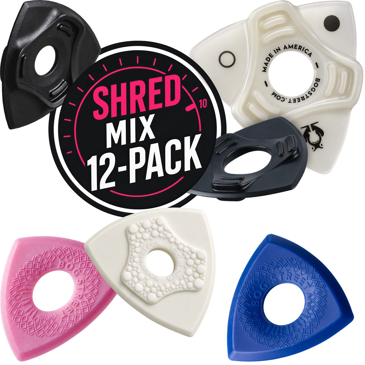 Bog Street Electric (Shred Mix) – 12 Ergonomic Picks