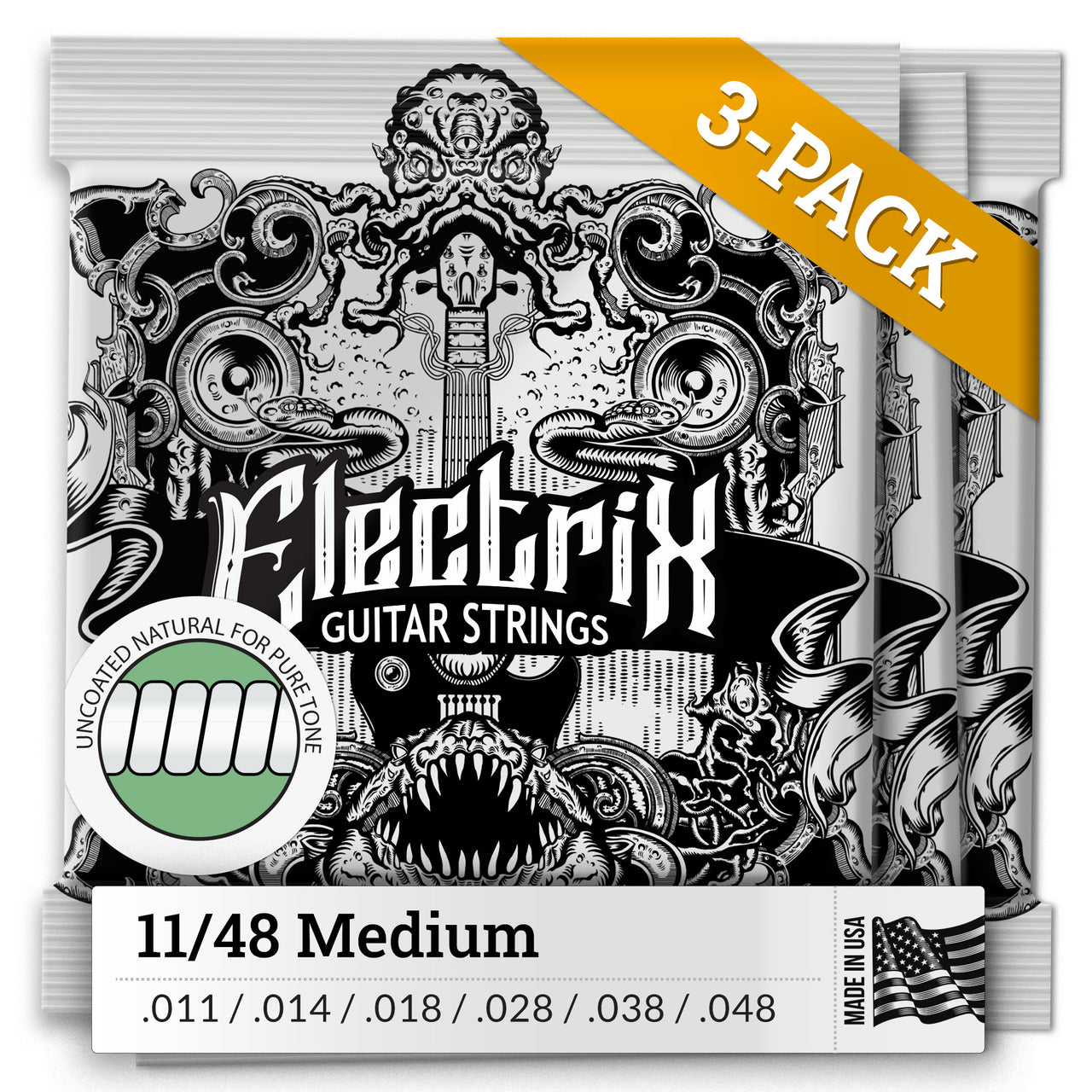 UNCOATED Electric Guitar Strings